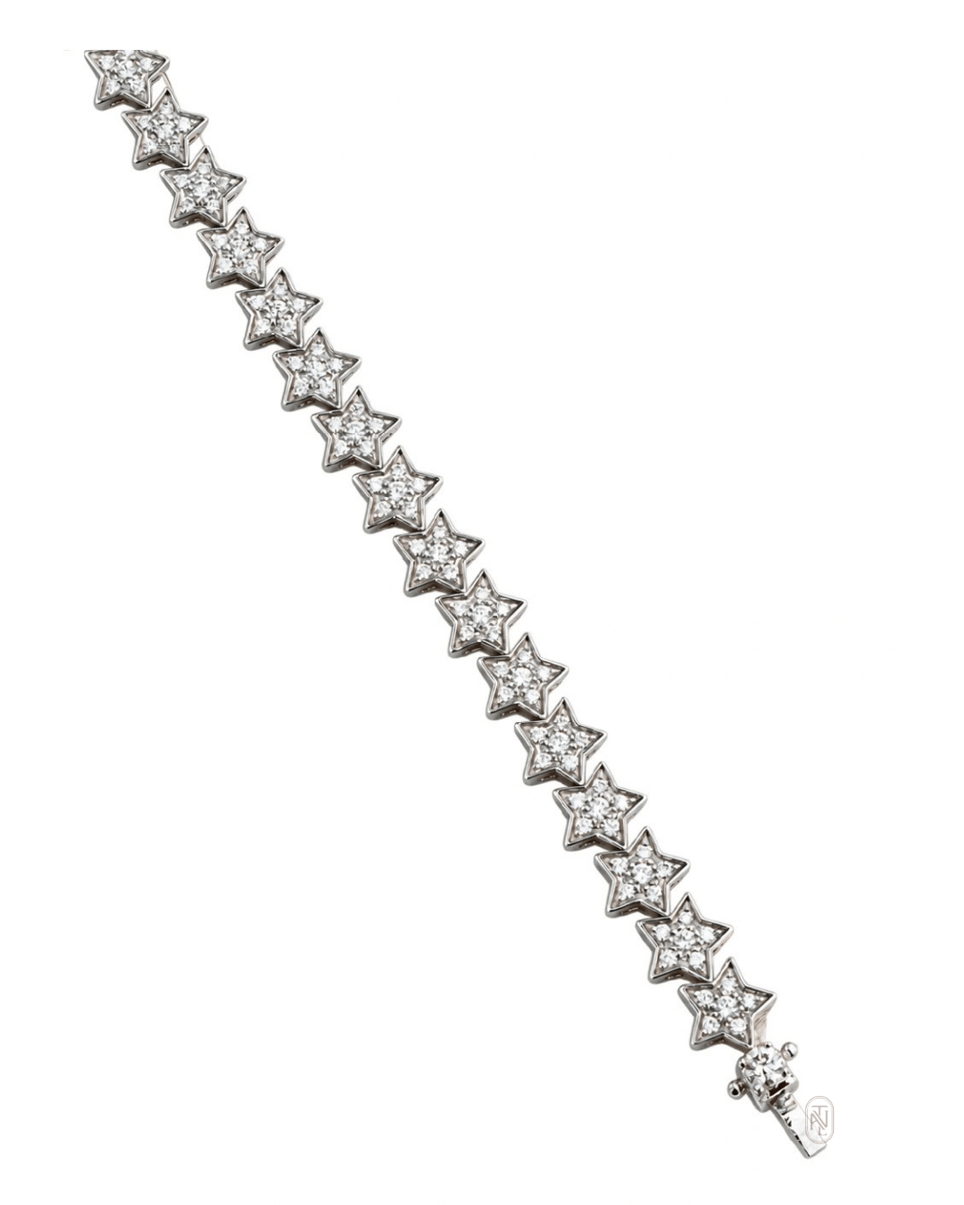 18K Natural Diamond Star Tennis Bracelet